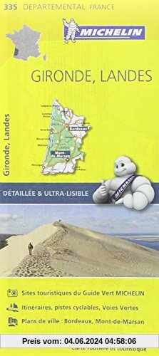 Carte Gironde, Landes Michelin